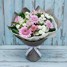 Букет цветов из:  Герберы, Альстромерии и Хризантемы в Большовской