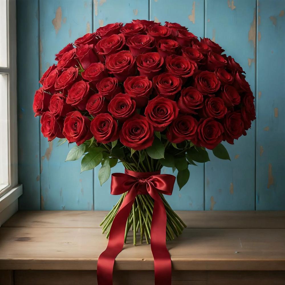 Букет Красные розы Блэк Меджик в Большовской