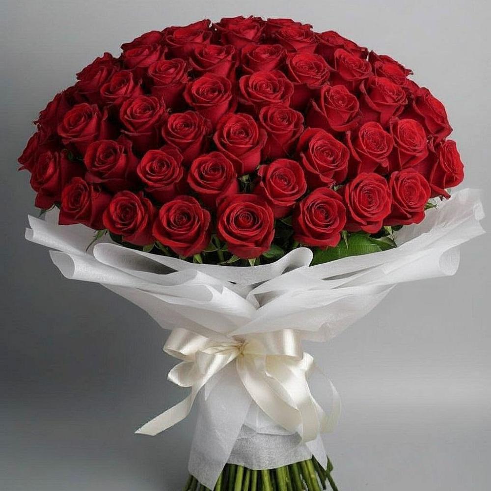 Букет 101 Красная роза Блэк Мэджик в Большовской