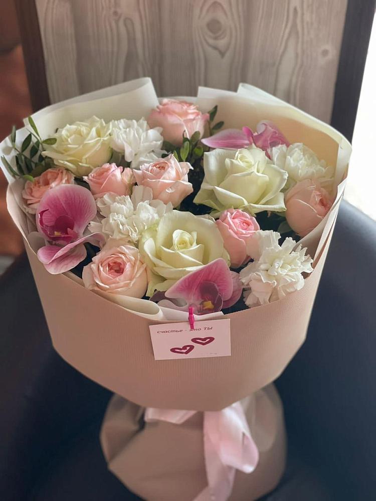 Букет цветов из: Орхидеи, Розы и Гвоздики в Большовской