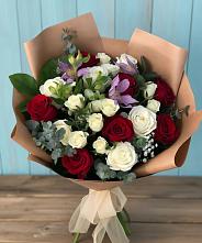 Букет цветов из:  Розы и Альстромерии в Большовской