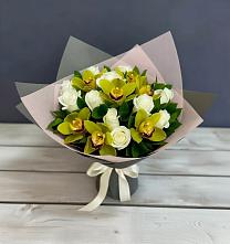 Букет цветов из:  Орхидеи и Розы в Большовской