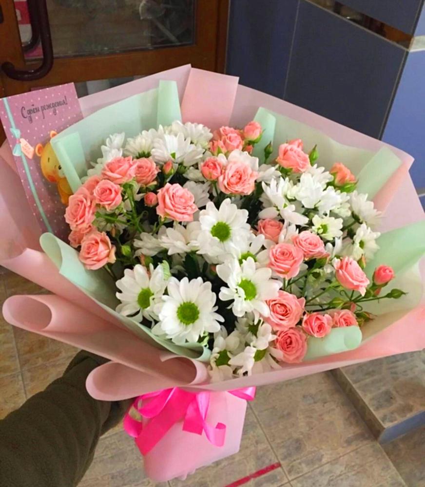 Букет цветов из: Розы и Хризантемы в Большовской