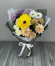 Букет цветов из:  Розы, Герберы и Хризантемы в Большовской