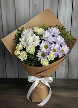 Букет цветов из:  Хризантемы и Розы в Большовской