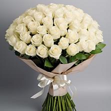 Букет 101 беля роза Белоснежка в Большовской