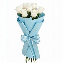 Букет 7 белых роз Проуд в Большовской