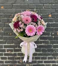 Букет цветов из:  Герберы и Хризантемы в Большовской