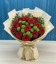 Букет цветов из:  Розы и Хризантемы в Большовской