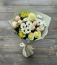 Букет цветов из:  Альстромерии, Розы и Хризантемы в Большовской