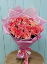 Букет 15 Розовых роз Равель в Большовской