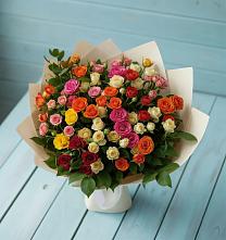 Букет Микс из разноцветных кустовых роз #REPLACE_PRED# Большовской